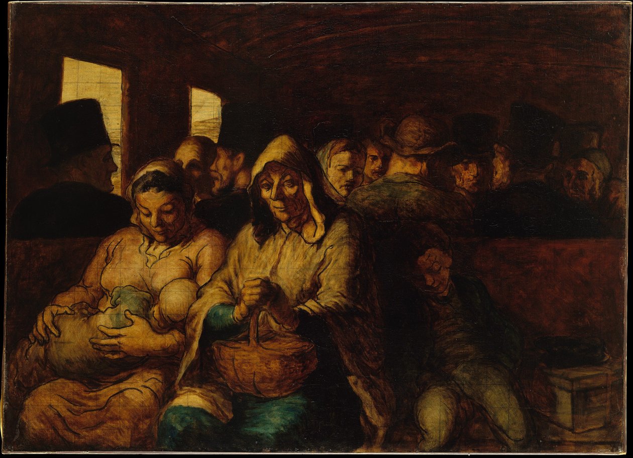 Het derderangs rijtuig door Honoré Daumier
