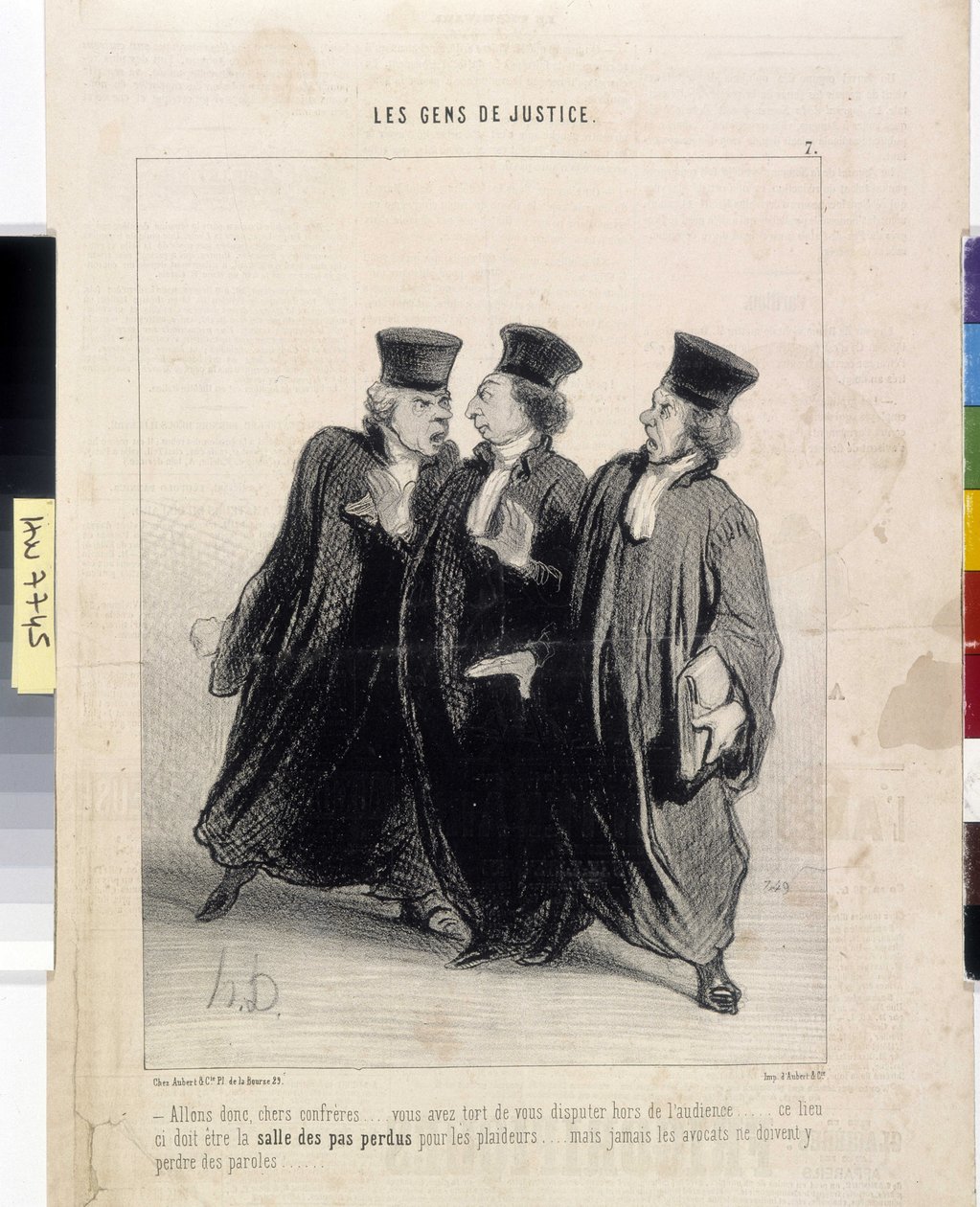De mensen van justitie. Cartoon door Honore Daumier (1808-1879), 37,5x28. Uittreksel uit de krant Le Charivari, Musee des Beaux Arts, Palais Longchamp, Marseille door Honoré Daumier