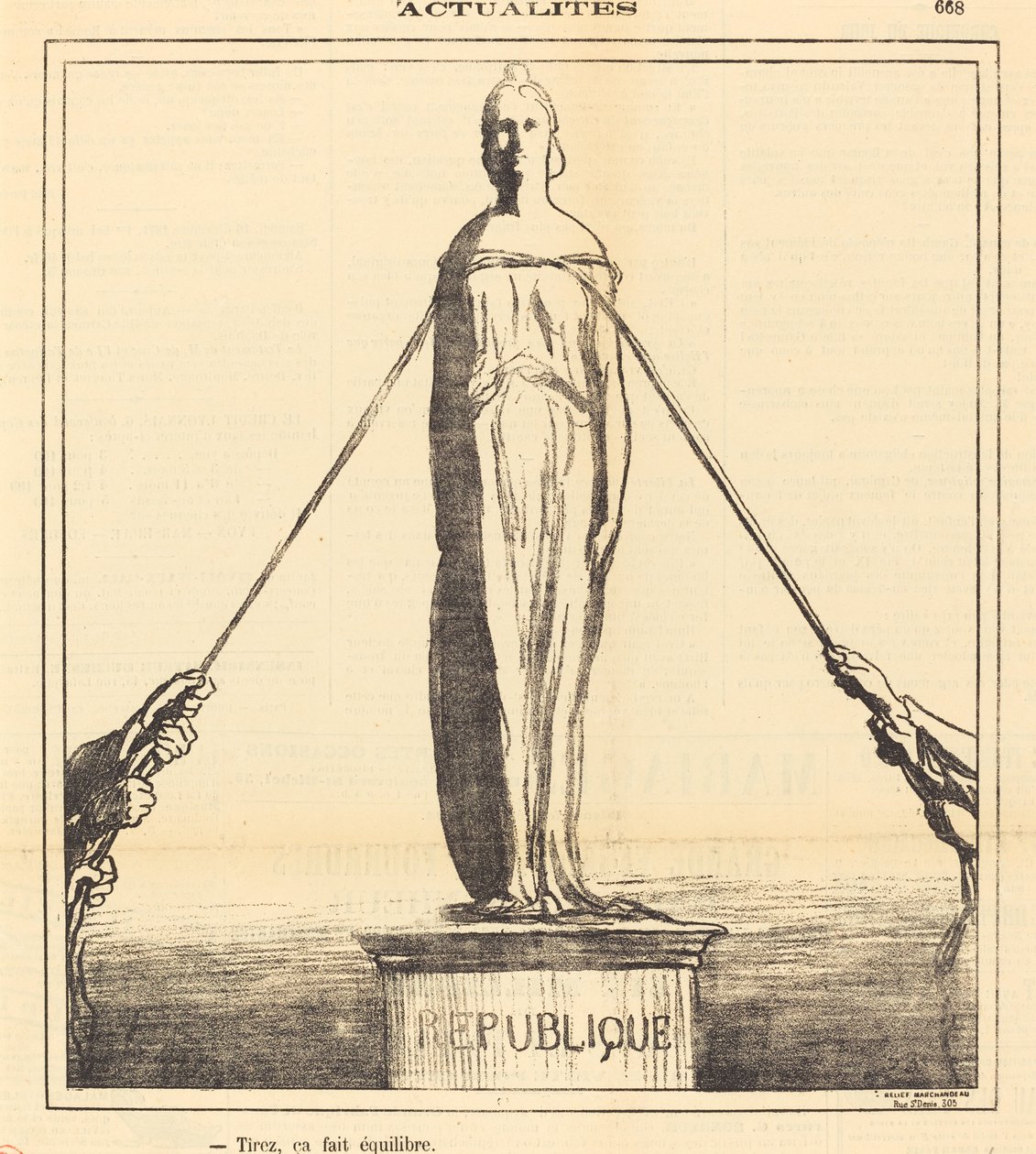 Trek, het maakt balans door Honoré Daumier