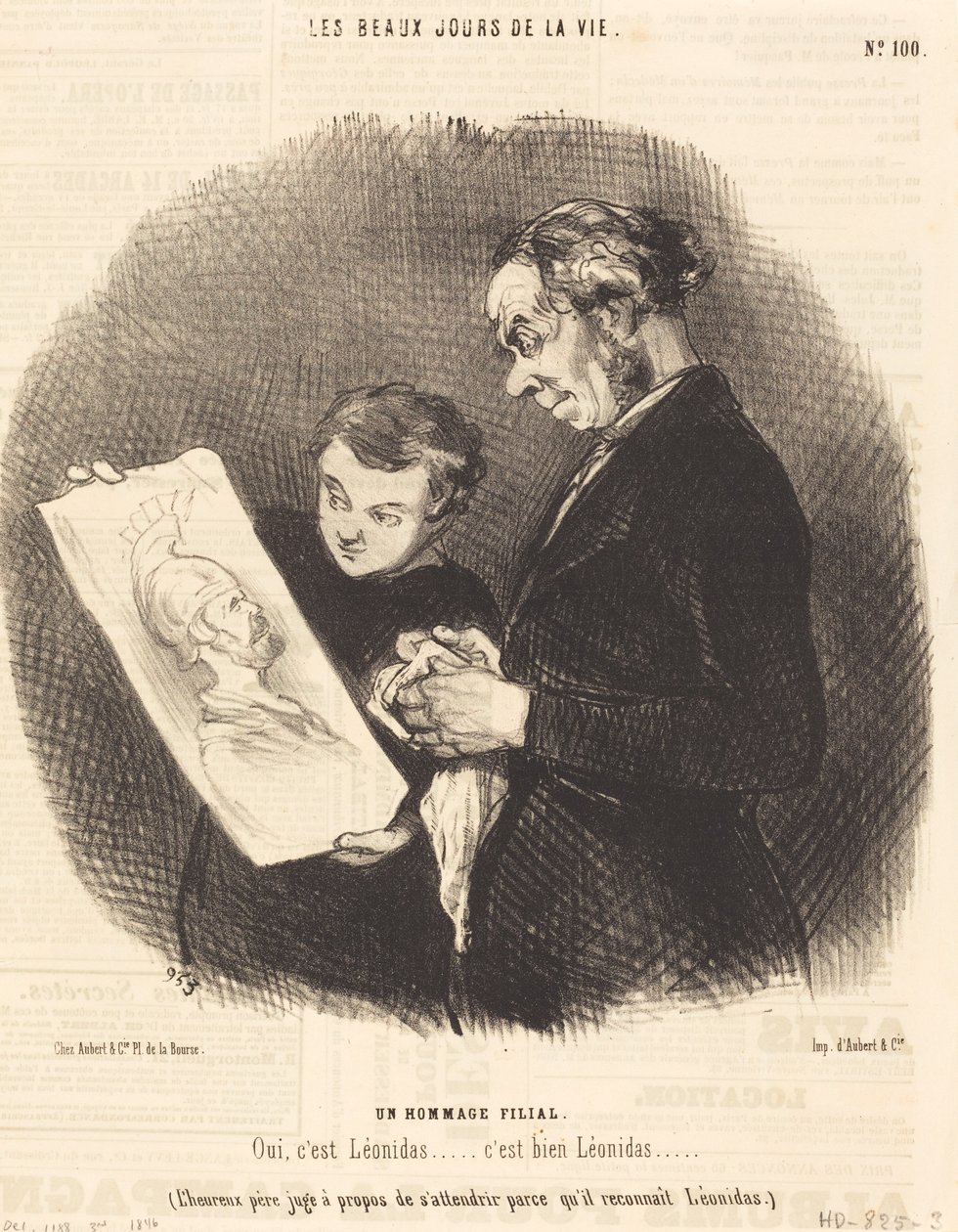 Een Filiale Hulde door Honoré Daumier