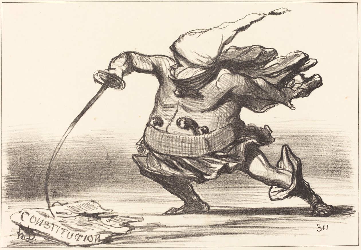 Een Matamore die een... laars draagt door Honoré Daumier
