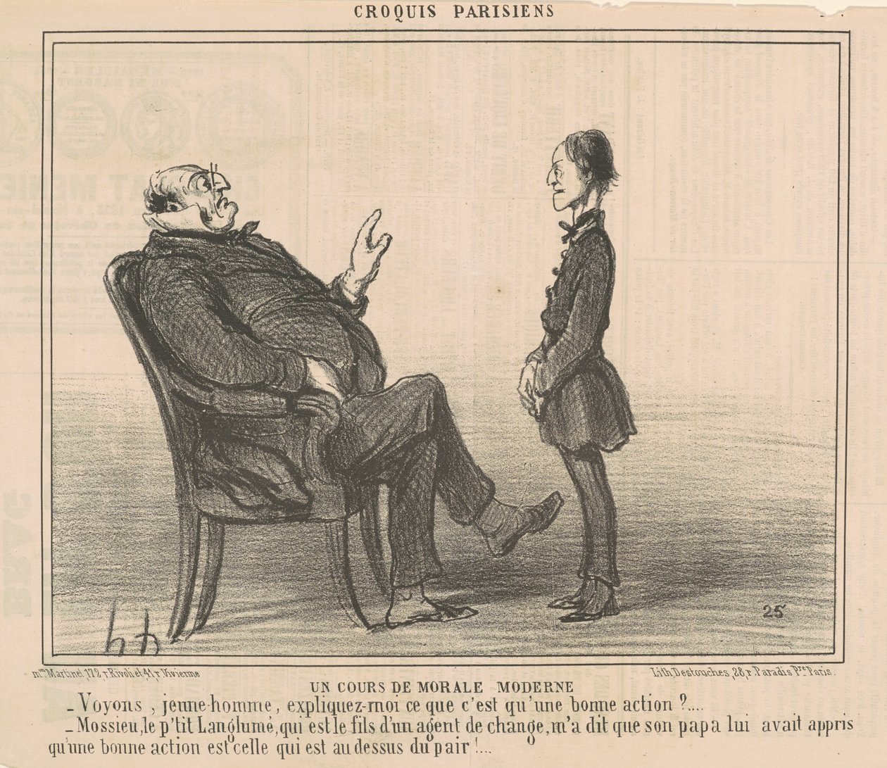 Een les in moderne moraal door Honoré Daumier