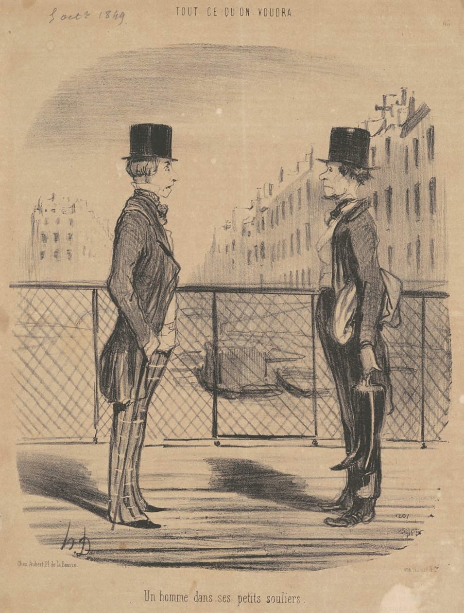 Een Man in Zijn Kleine Schoentjes door Honoré Daumier