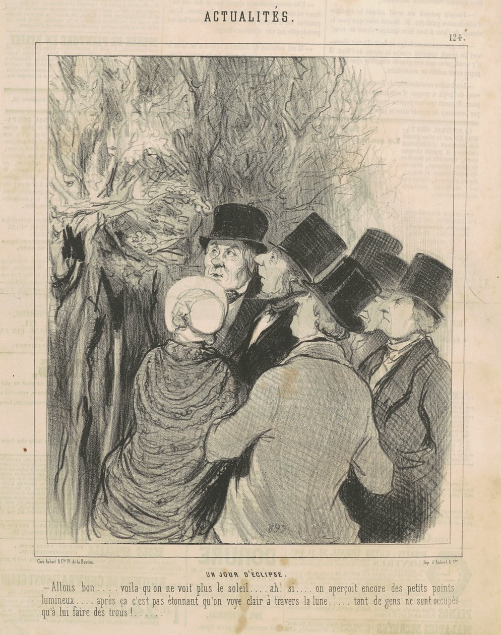 Een dag van zonsverduistering door Honoré Daumier