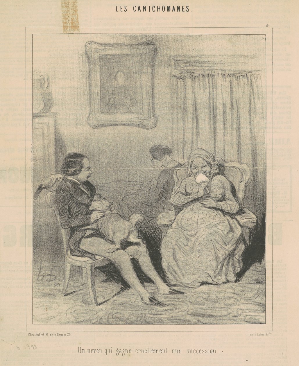 Een neef die wreed een erfenis wint door Honoré Daumier