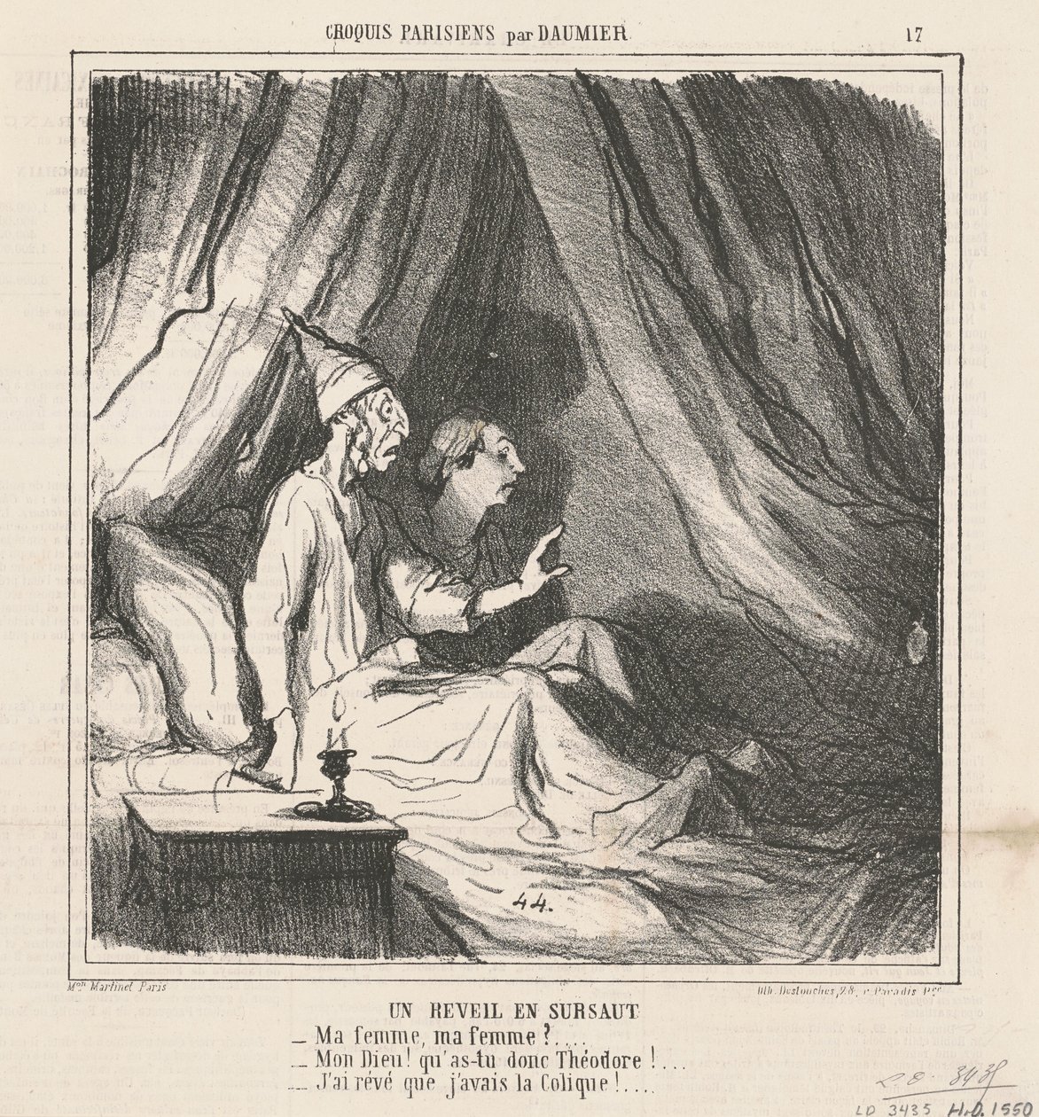 Een Schrikwekkend Ontwaken door Honoré Daumier
