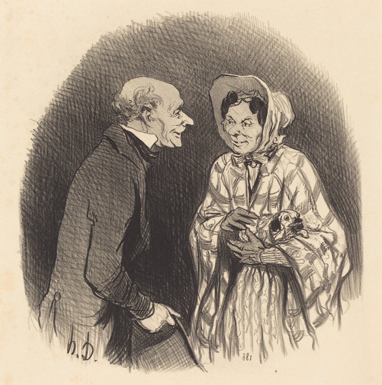 Een Nieuwe Kennis door Honoré Daumier