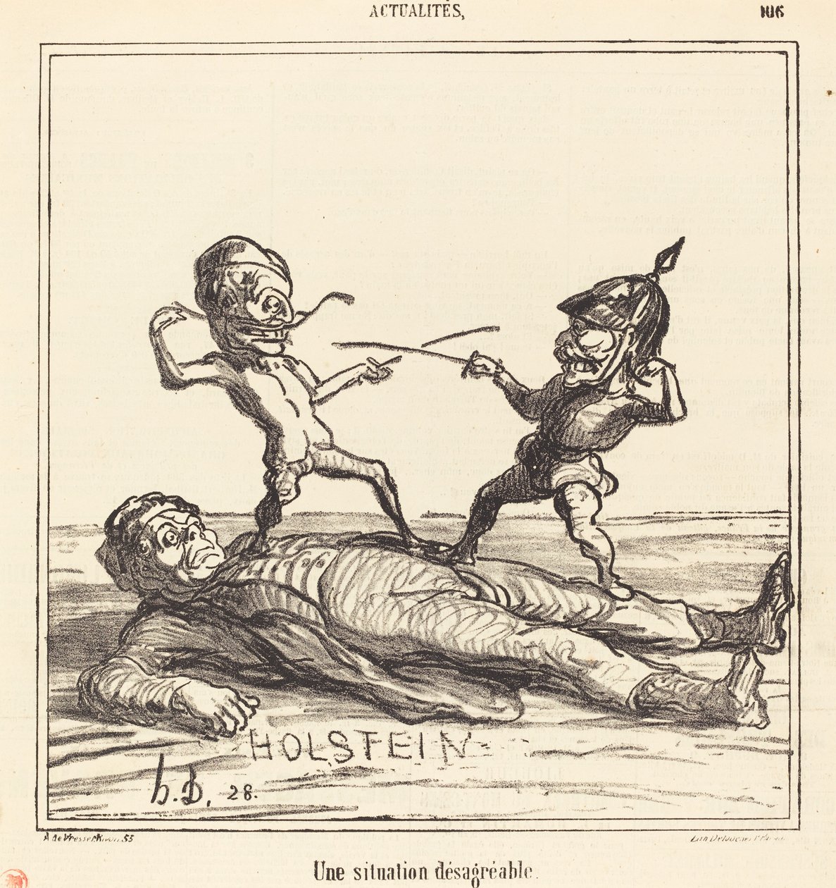 Een onaangename situatie door Honoré Daumier