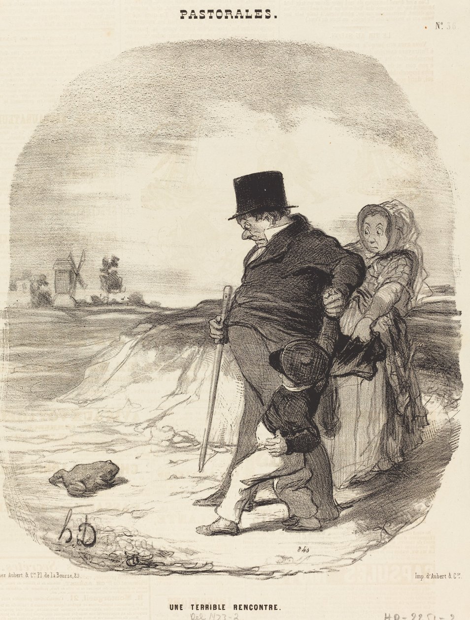Een verschrikkelijke ontmoeting door Honoré Daumier