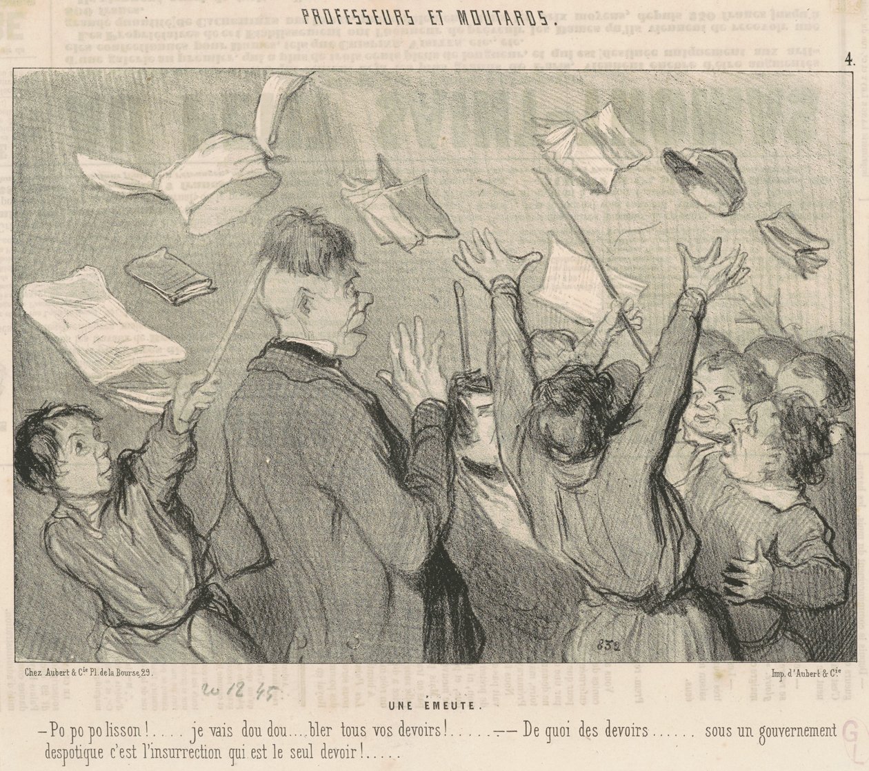 Een oproer door Honoré Daumier