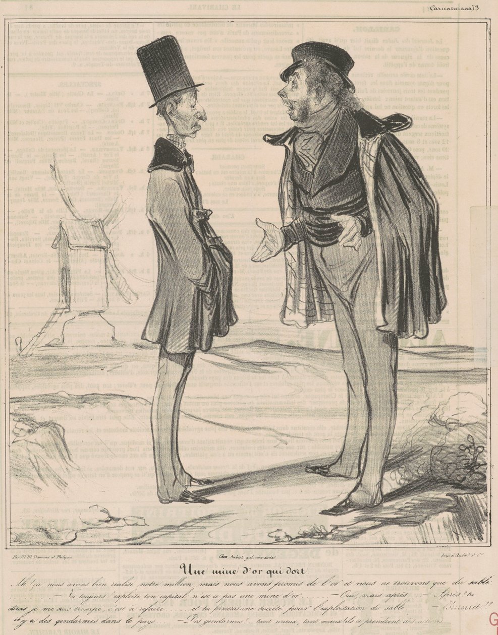 Een Slapende Goudmijn door Honoré Daumier