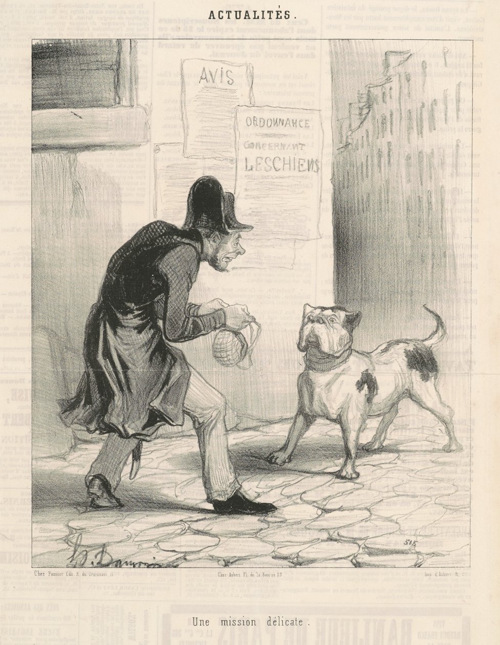 Een delicate missie door Honoré Daumier
