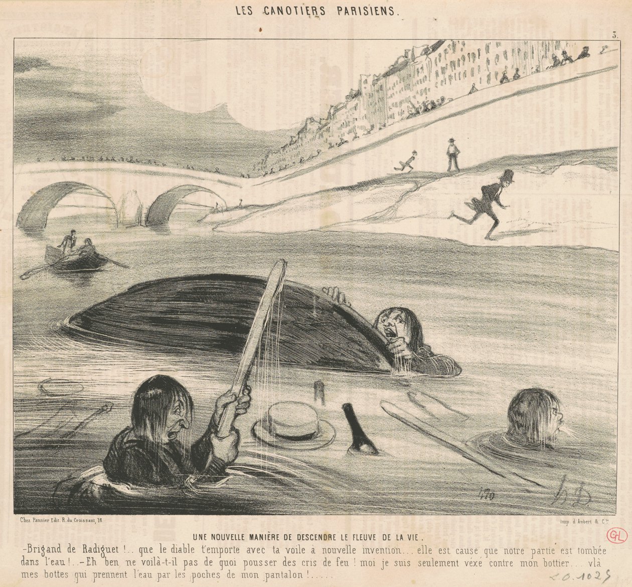 Een nieuwe manier om de rivier van het leven af te dalen door Honoré Daumier