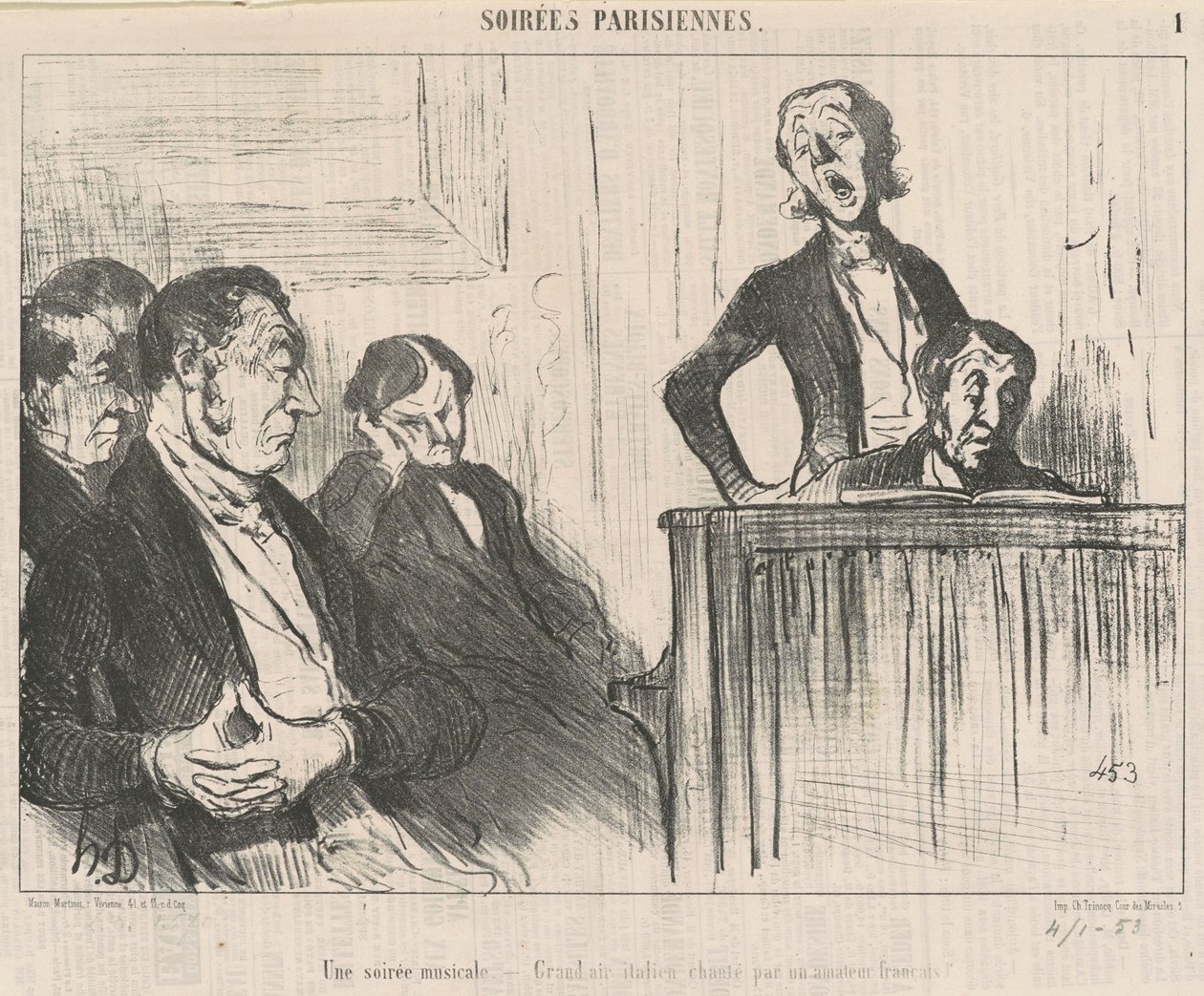 Een muzikale avond door Honoré Daumier