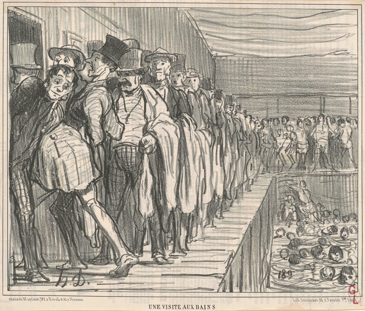 Een Bezoek aan de Baden door Honoré Daumier