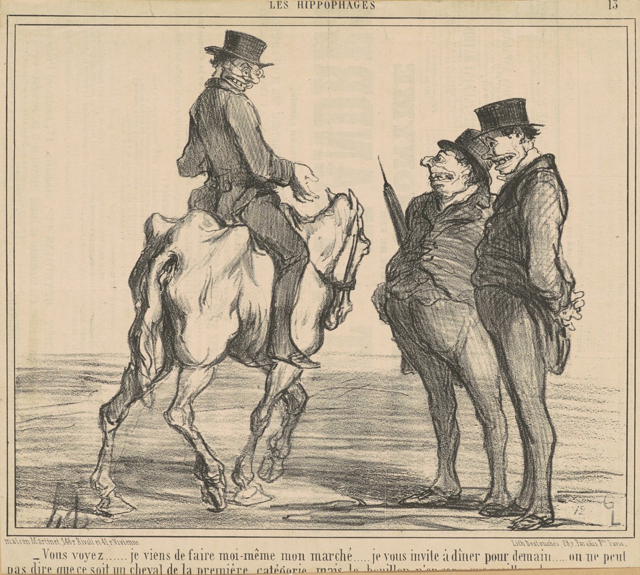 Je ziet ... ik heb net ... mijn boodschappen gedaan ... door Honoré Daumier