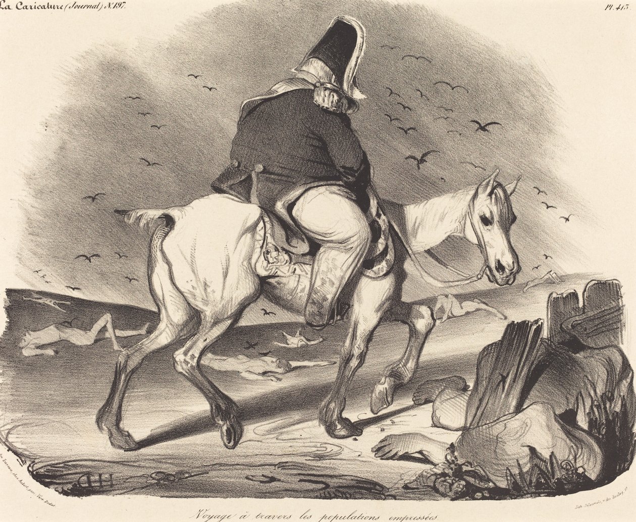 Reis door de enthousiaste menigten door Honoré Daumier