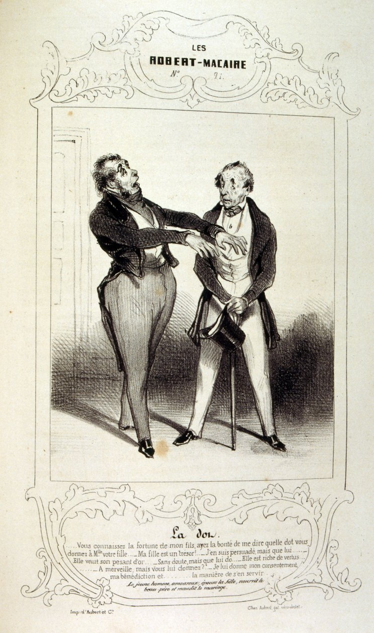 illustraties over ideeën en legendes Philipon onder de titel Les Cent en Robert Macaire door Honoré Daumier