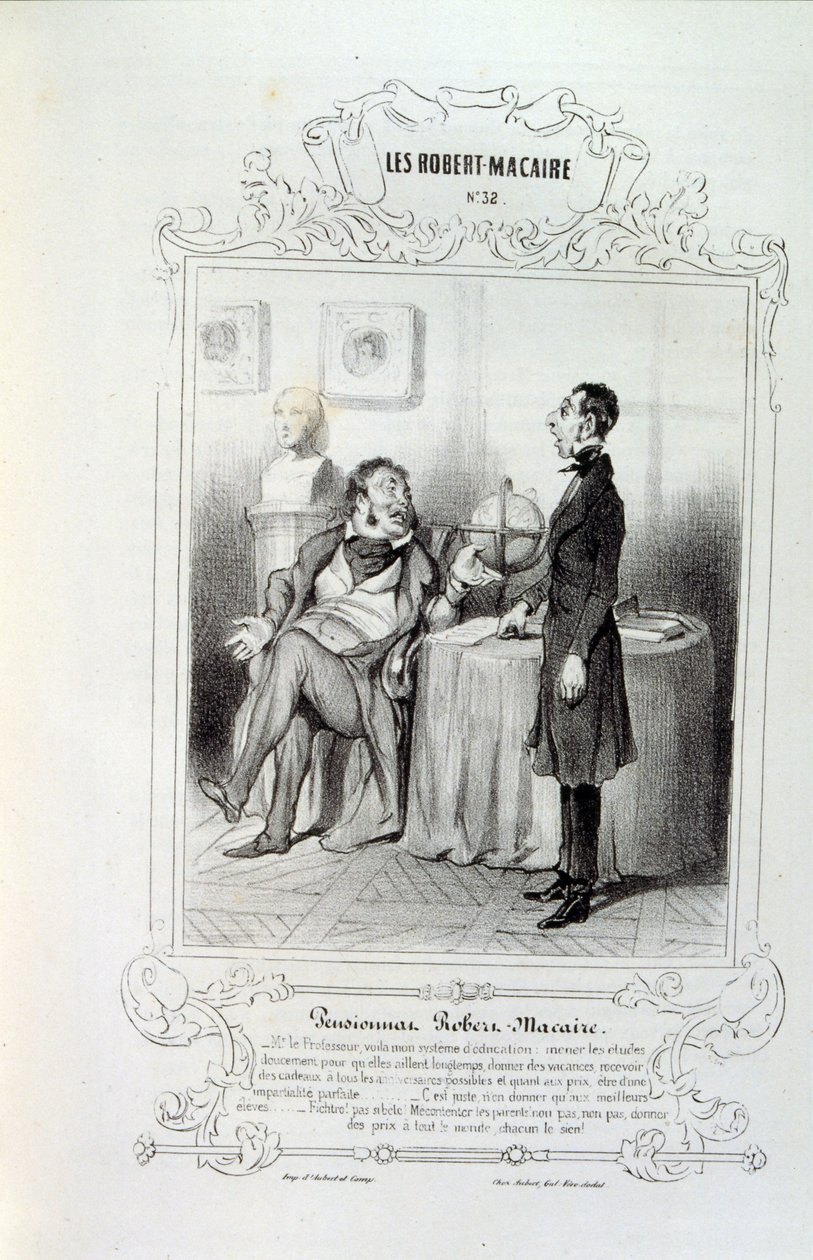 illustraties over ideeën en legendes Philipon onder de titel Les Cent en Robert Macaire door Honoré Daumier