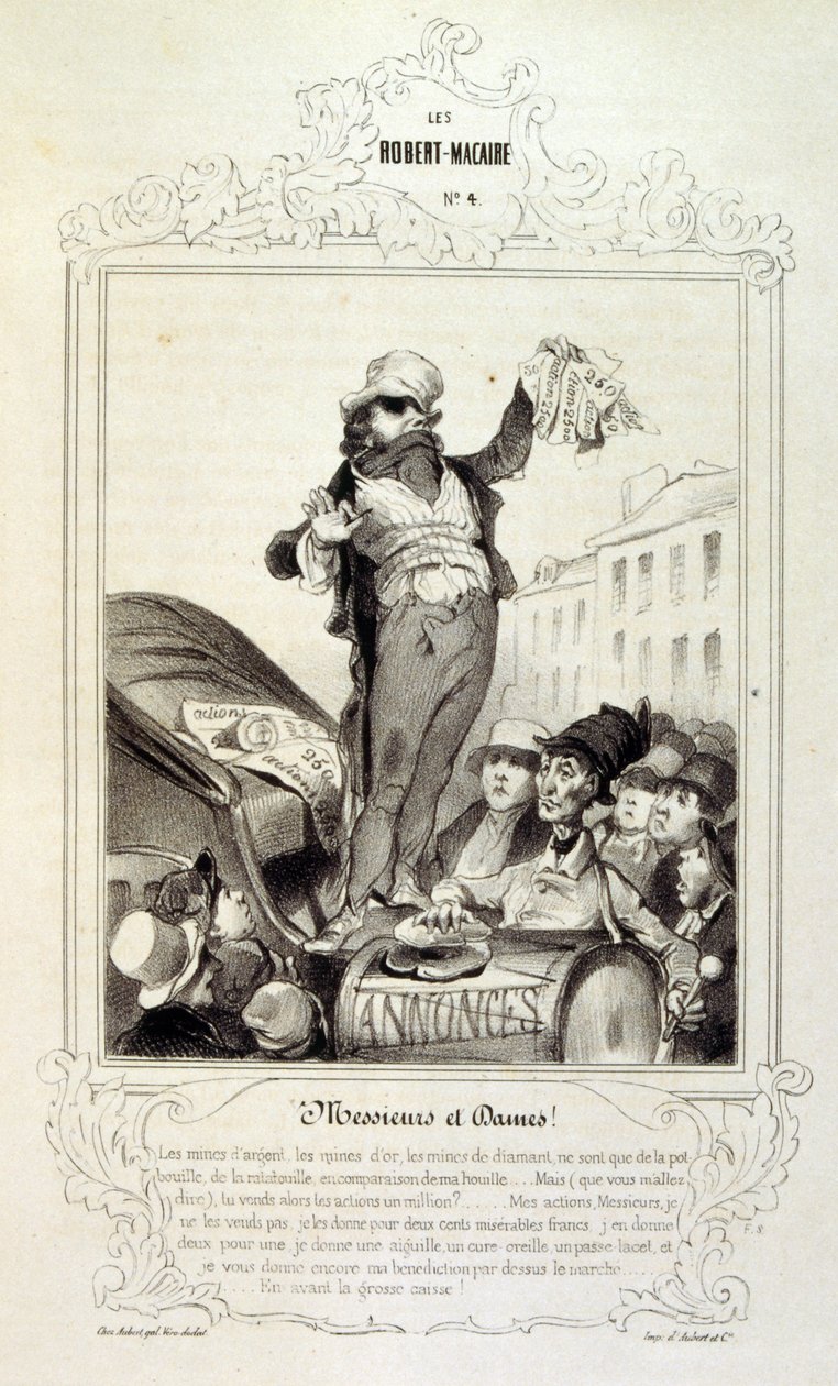 Illustraties over ideeën en legendes Philipon onder de titel Les Cent en Robert Macaire door Honoré Daumier