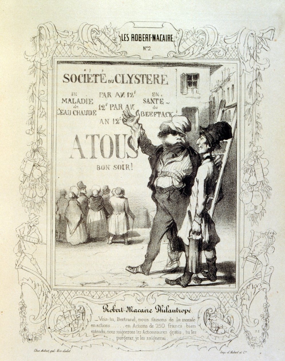 Illustraties over ideeën en legendes Philipon onder de titel Les Cent en Robert Macaire door Honoré Daumier