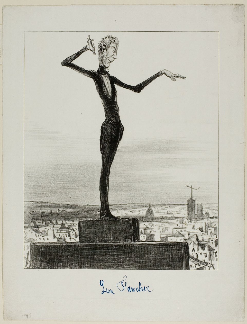 Een suggestie van de Charivari aan Mr. Léon Faucher om in de toekomst Telegrafische Blunders te vermijden, plaat 122 uit Actualités door Honoré Victorin Daumier