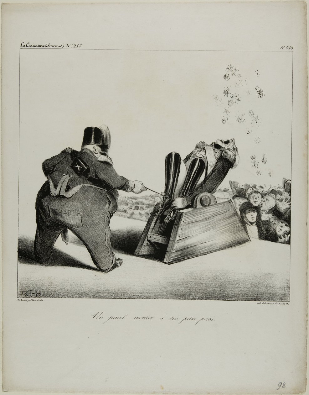 Een grote mortier met een klein bereik, plaat 488 door Honoré Victorin Daumier