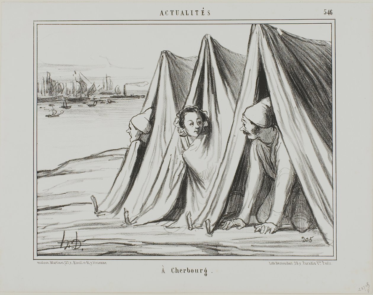 Bij Cherbourg, plaat 546 uit Actualités door Honoré Victorin Daumier