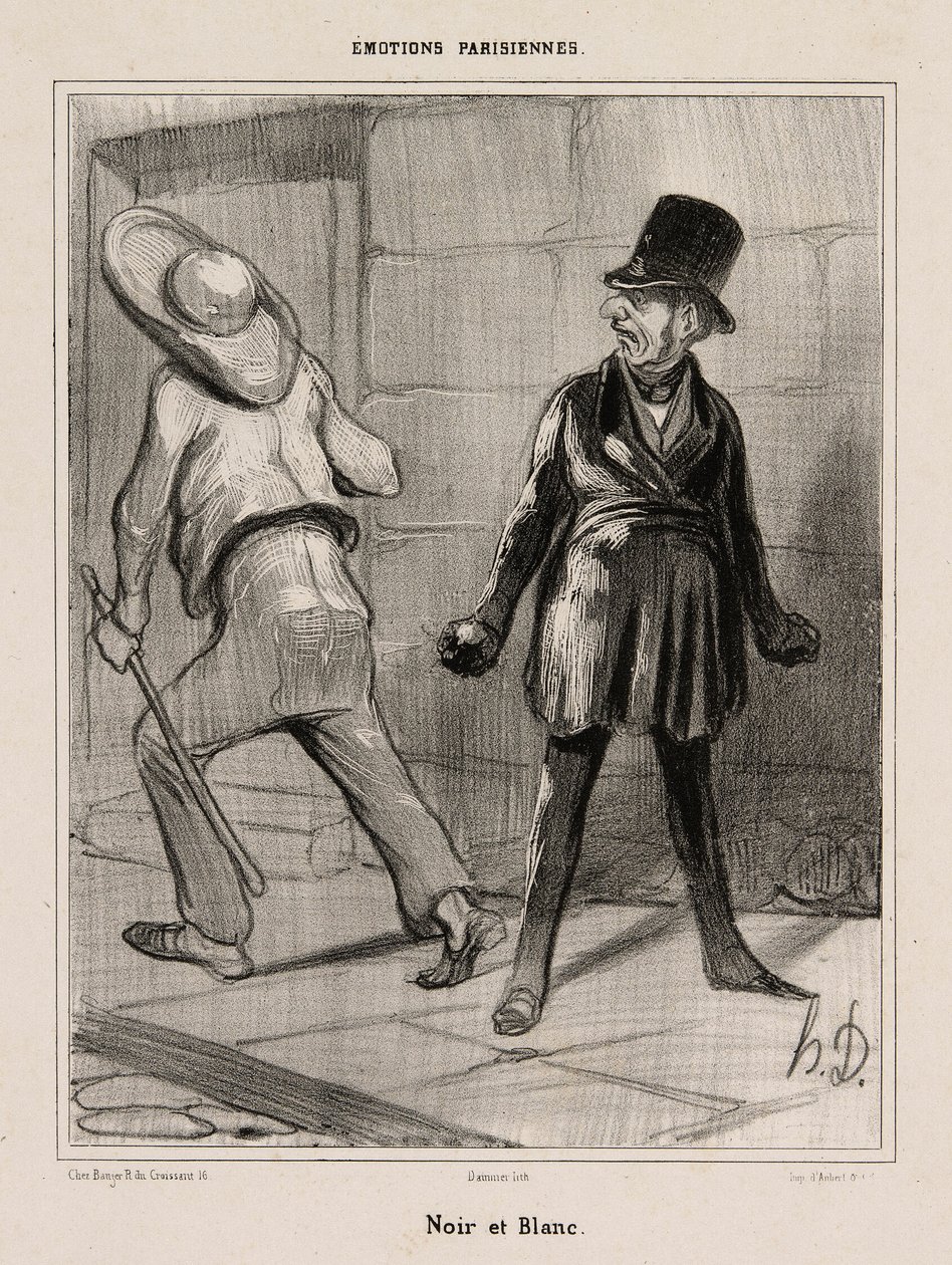 Zwart-wit, plaat 23 uit Émotions Parisiennes door Honoré Victorin Daumier