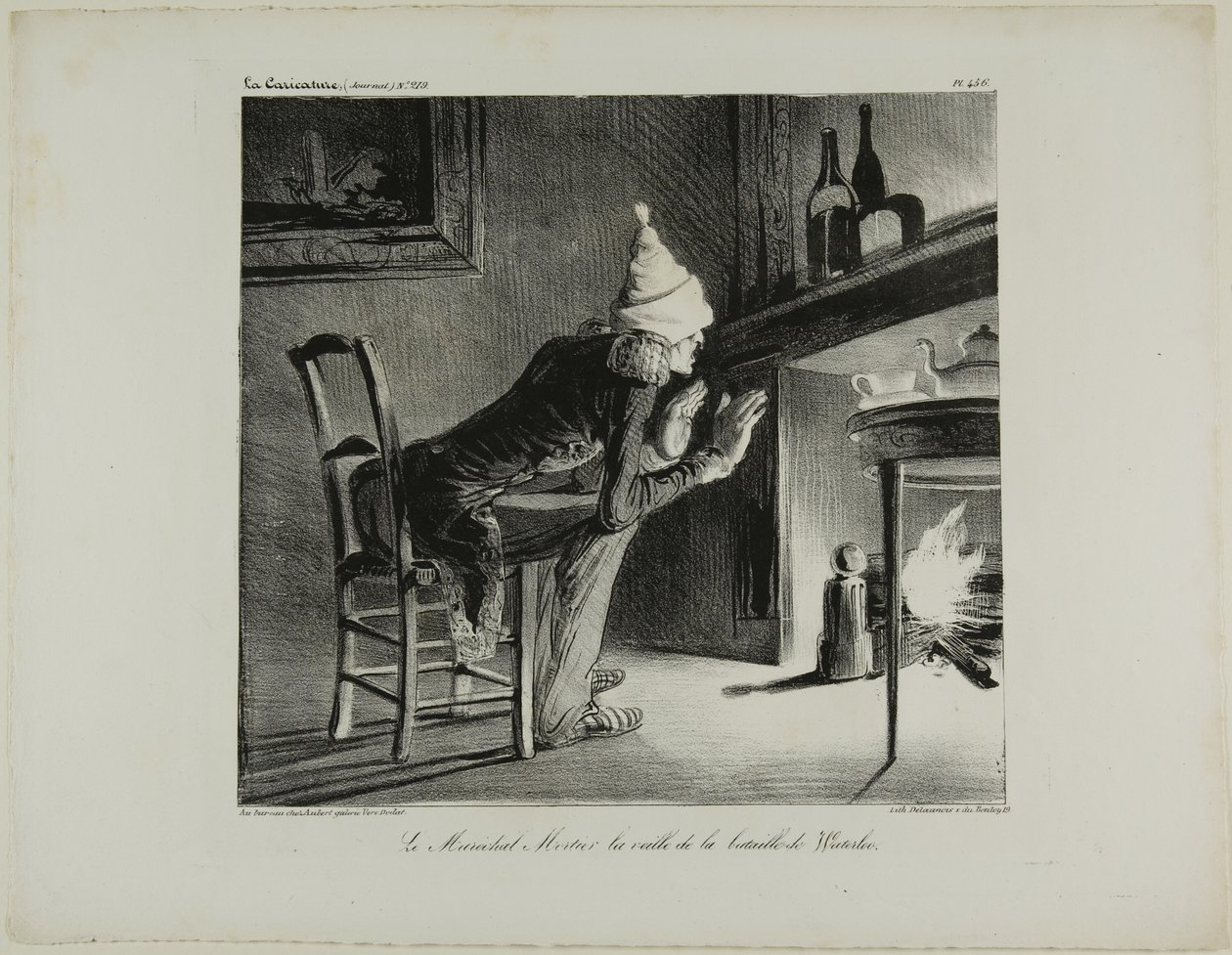 Generaal Mortier, de avond voor de slag bij Waterloo, plaat 456 door Honoré Victorin Daumier