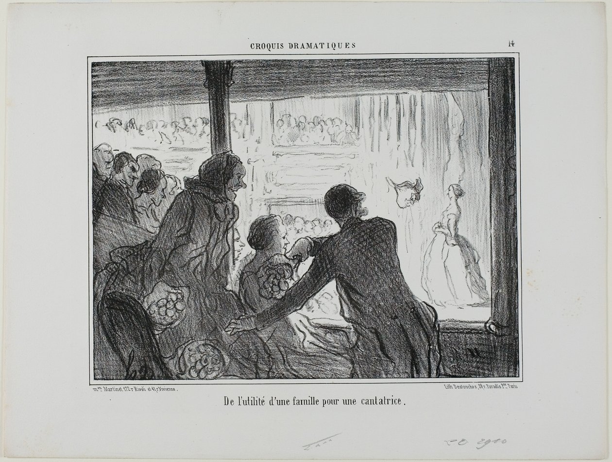 Hoe nuttig voor een operazanger om een gezin te hebben, plaat 14 van Croquis Dramatiques door Honoré Victorin Daumier