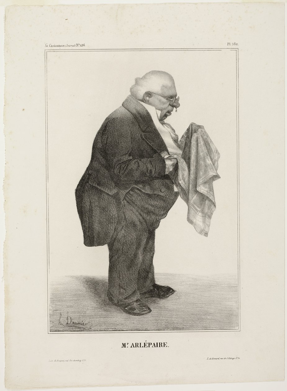 Mr. Arlépaire.., plaat 280 uit Célébrités de la Caricature door Honoré Victorin Daumier