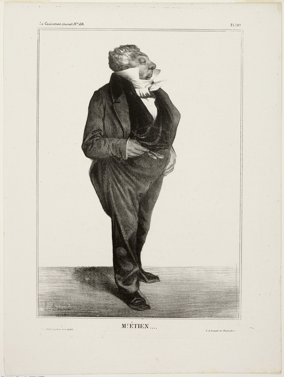 Mr. Étien...., plaat 283 van Cartooning Celebrities door Honoré Victorin Daumier