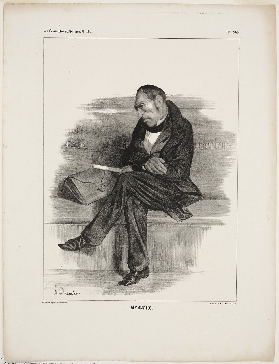 Mr. Guiz, plaat 340 van Cartooning Celebrities door Honoré Victorin Daumier
