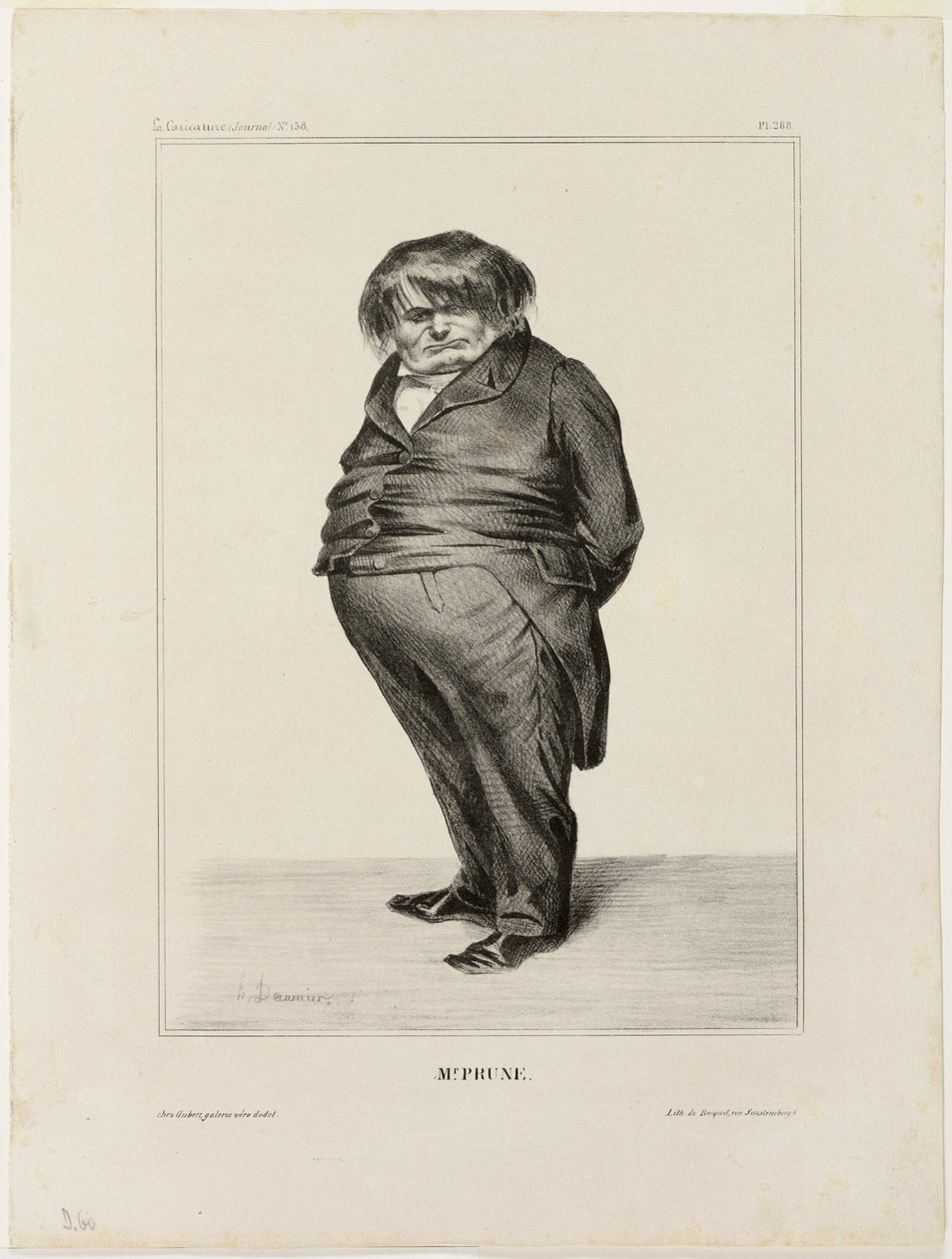 Mr. Prune, plaat 288 uit Célébrités de la Caricature door Honoré Victorin Daumier
