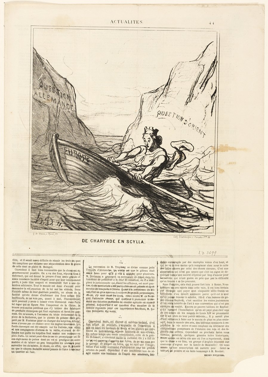 Scylla en Charybds, plaat 44 uit Actualités door Honoré Victorin Daumier