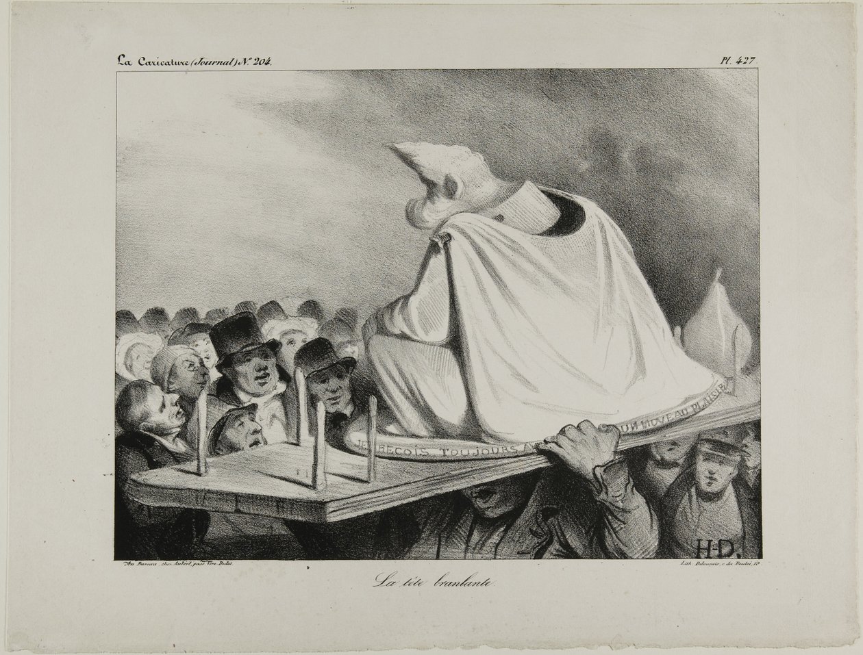 Het losse hoofd, plaat 427 door Honoré Victorin Daumier