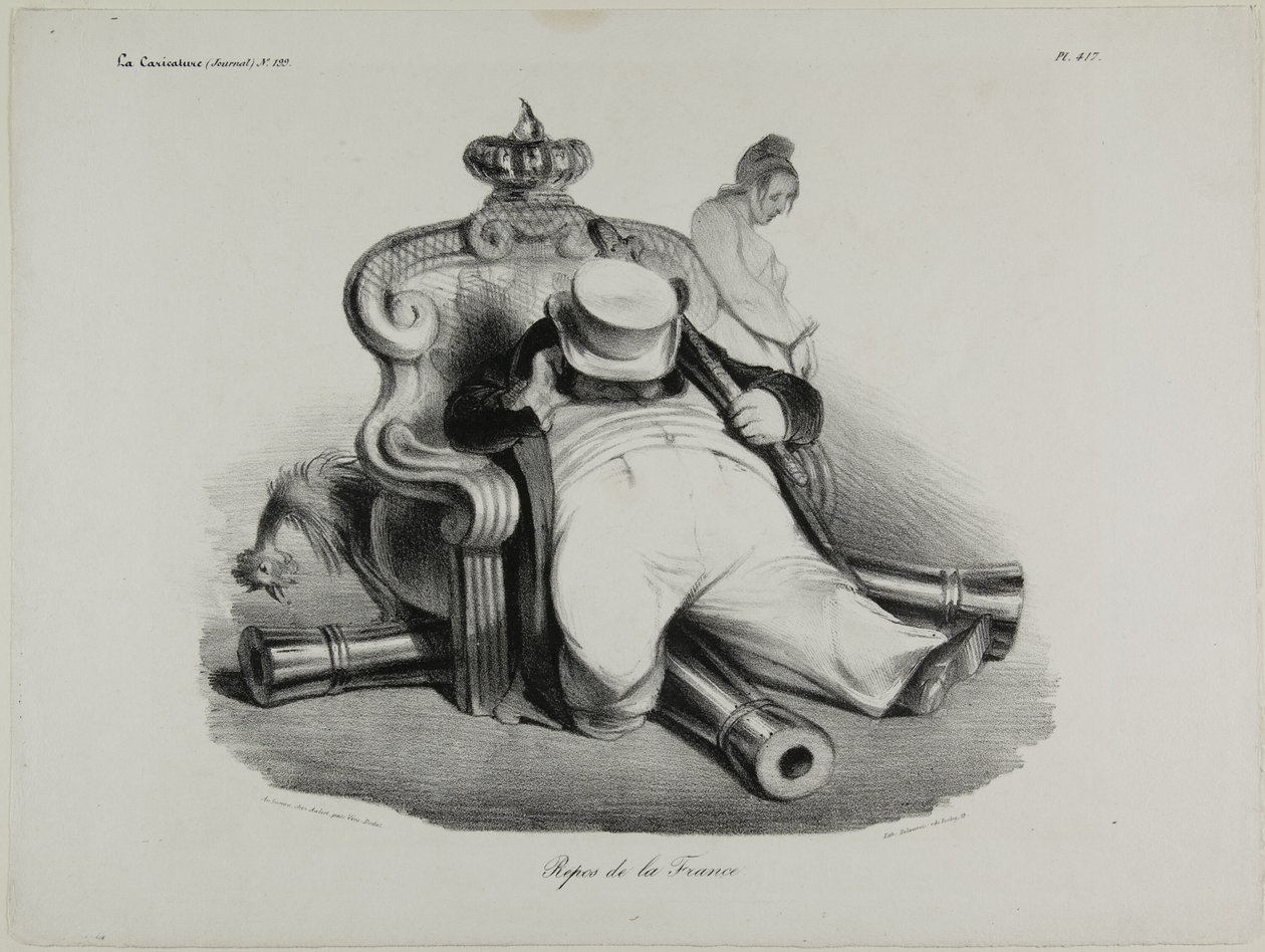De houding van Frankrijk, plaat 417 door Honoré Victorin Daumier