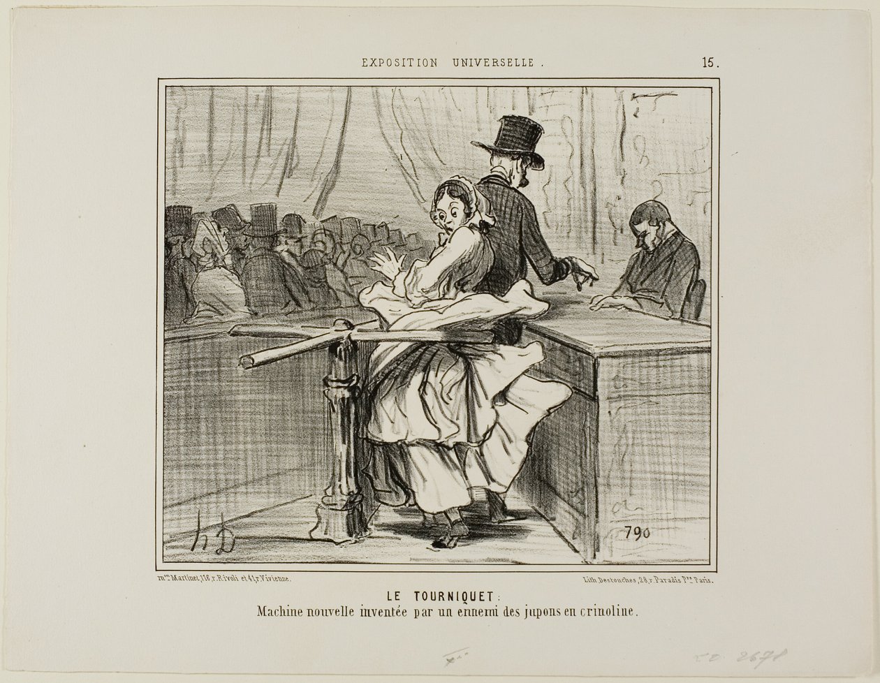De tourniquet. Een nieuwe machine uitgevonden door de vijand van crinoline petticoats, plaat 15 uit L