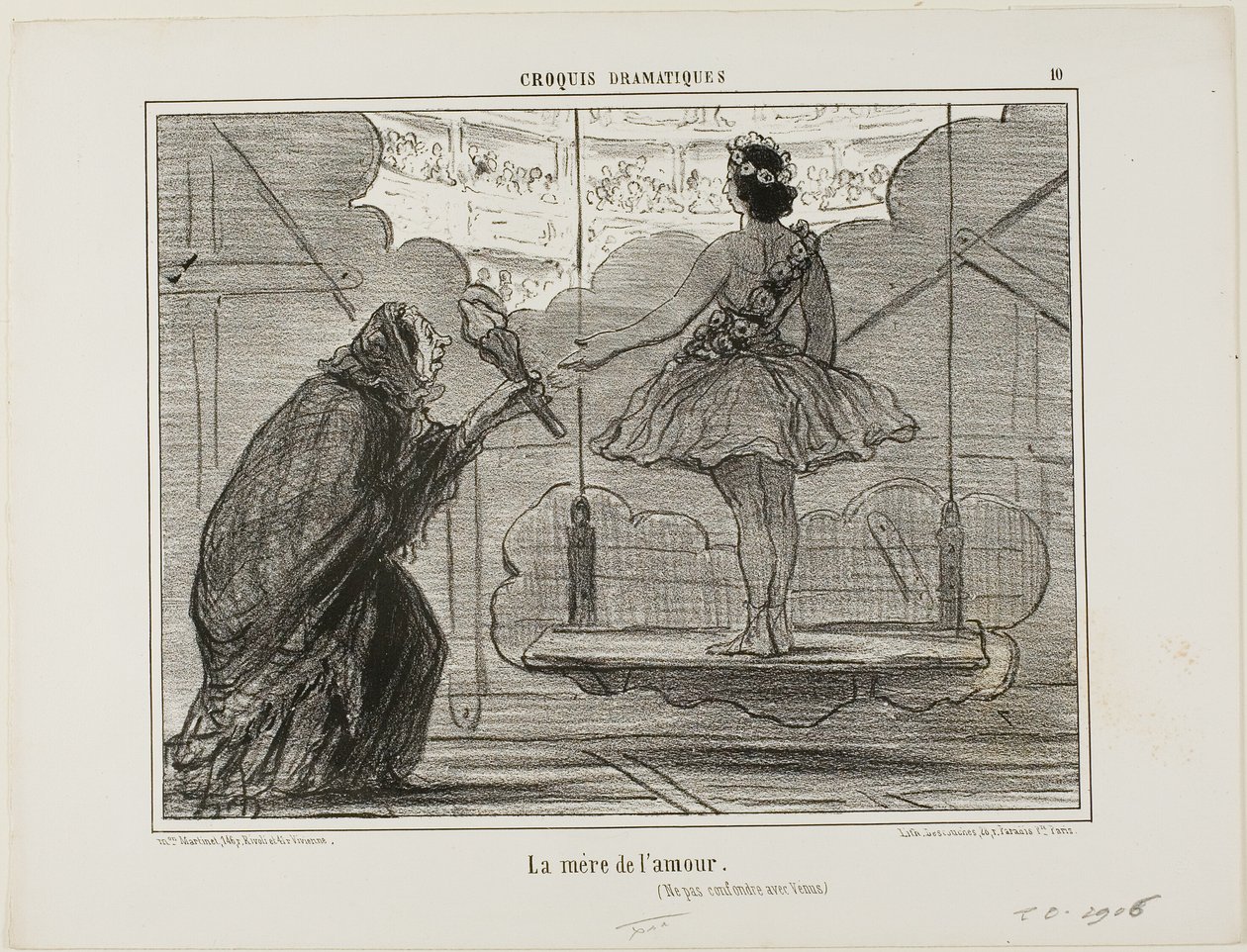 De moeder van Eros (niet te verwarren met Venus), plaat 10 uit Croquis Dramatiques door Honoré Victorin Daumier