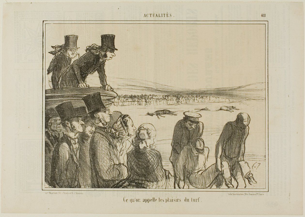 Dit zijn de geneugten van paardenraces, plaat 411 van Actualités door Honoré Victorin Daumier