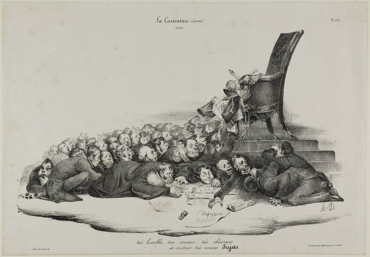 Zeer nederige, zeer gehoorzame, zeer onderdanige en vooral zeer vraatzuchtige onderdanen, plaat 136 door Honoré Victorin Daumier