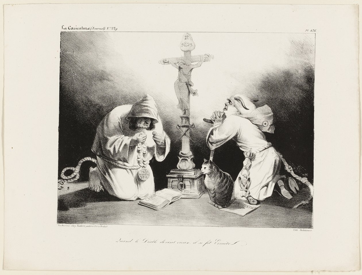 Toen de duivel oud werd, werd hij een kluizenaar, plaat 476 door Honoré Victorin Daumier