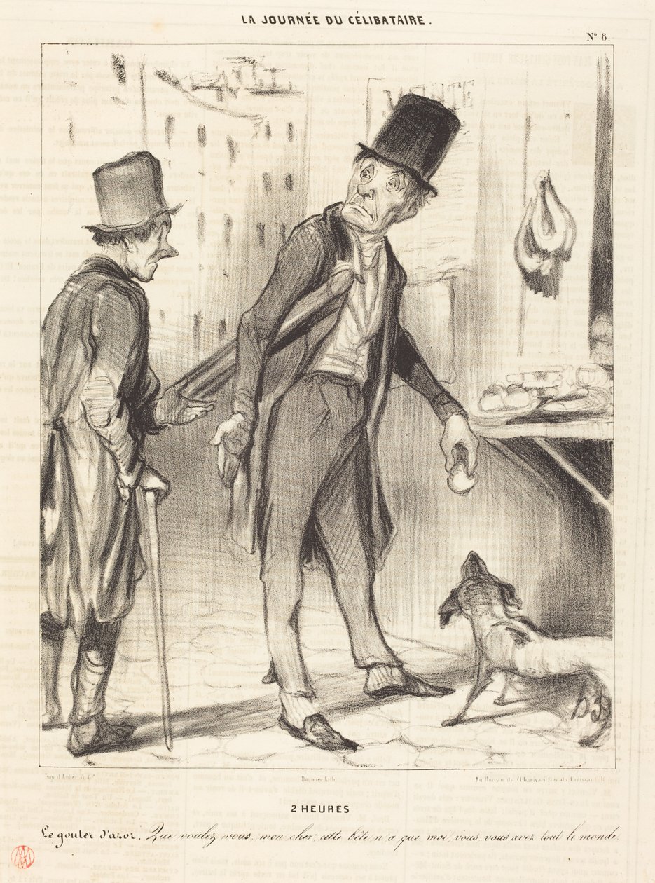 2 uur - Het vieruurtje van Azor door Honoré Daumier
