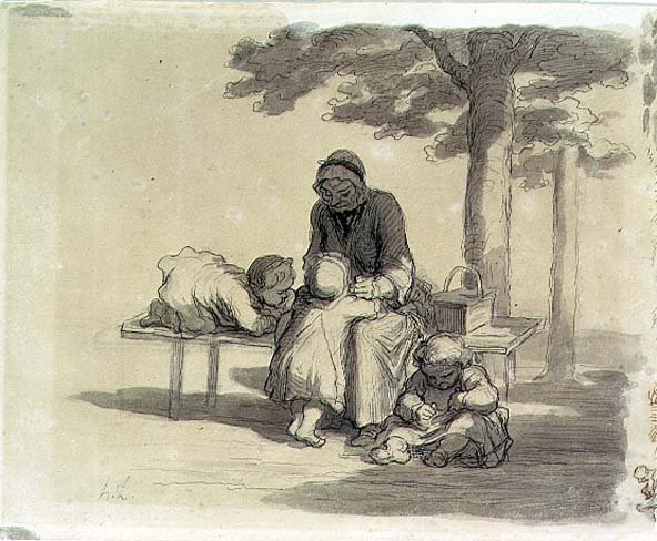 Een Grootmoeder door Honoré Daumier