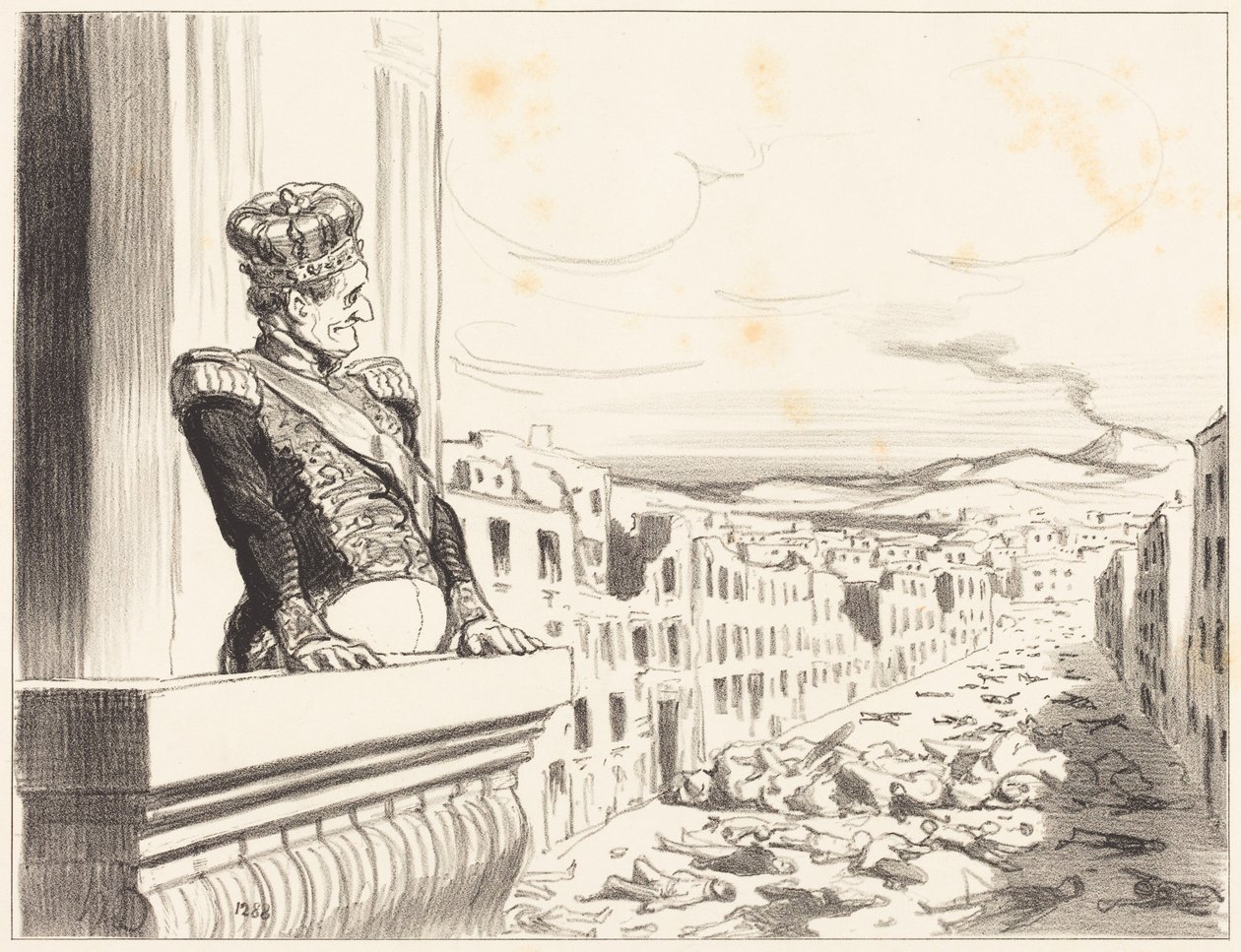 In Napels - De beste der koningen... (1e plaat) door Honoré Daumier