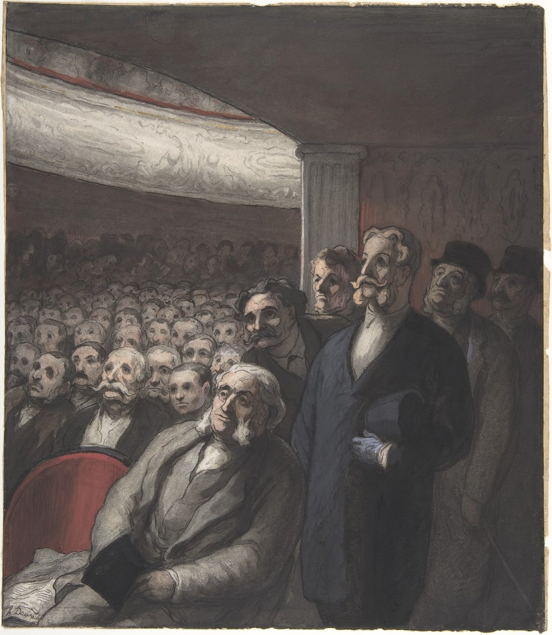 Een theaterpubliek door Honoré Daumier