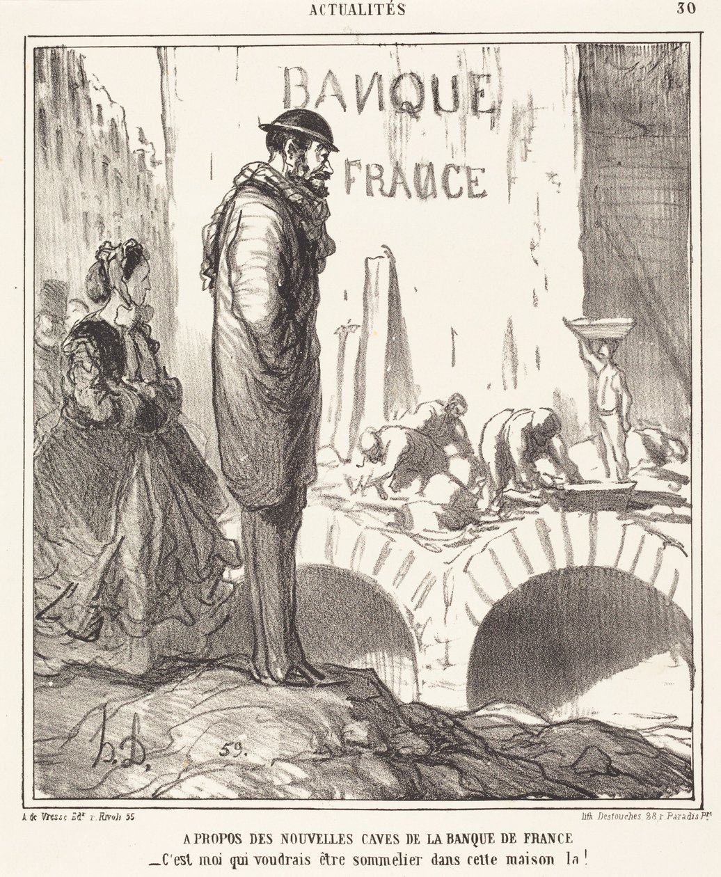 Over de ... kelders van de Banque de France door Honoré Daumier