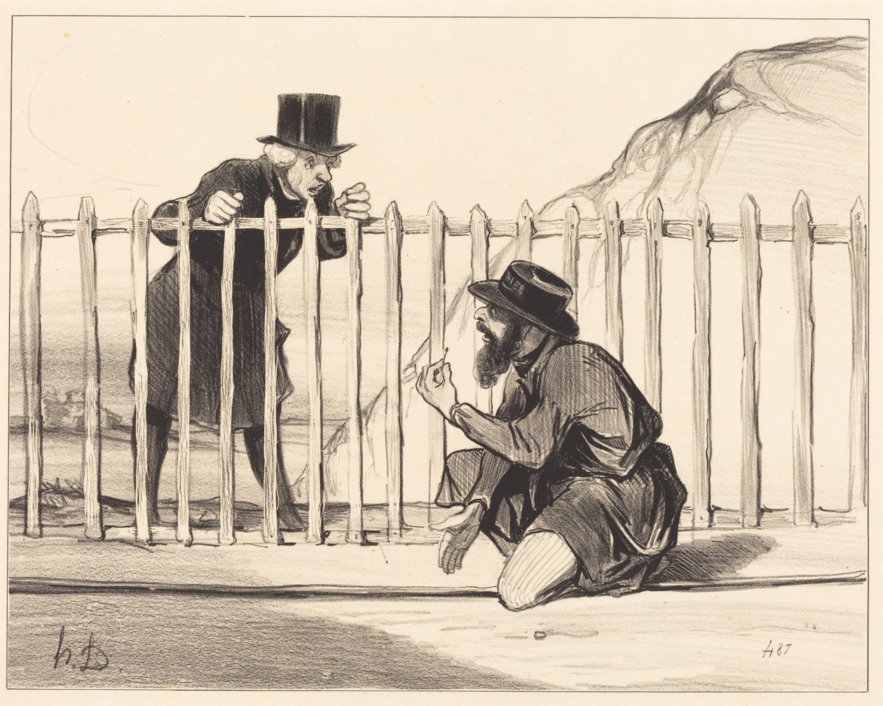 Ach ja... het konvooi... kan zich gelukkig prijzen dat het eraan is ontsnapt... door Honoré Daumier