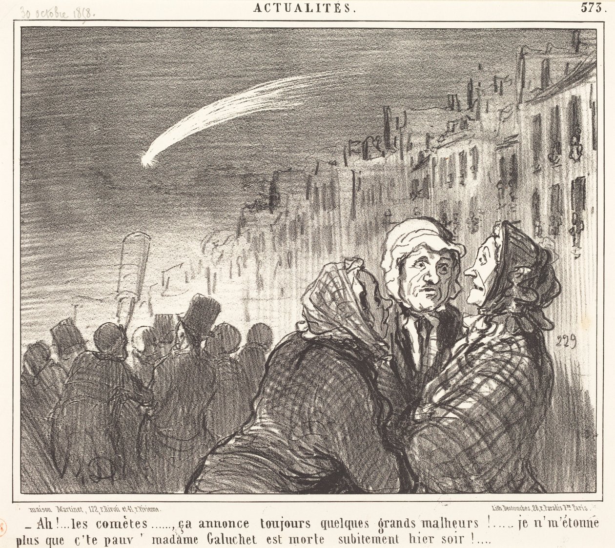 Ach!... de kometen... door Honoré Daumier